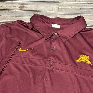 Nike Minnesota Golden Gophers Polo Shirt Dri-FIT Athletic‎ Maroon Size XXL